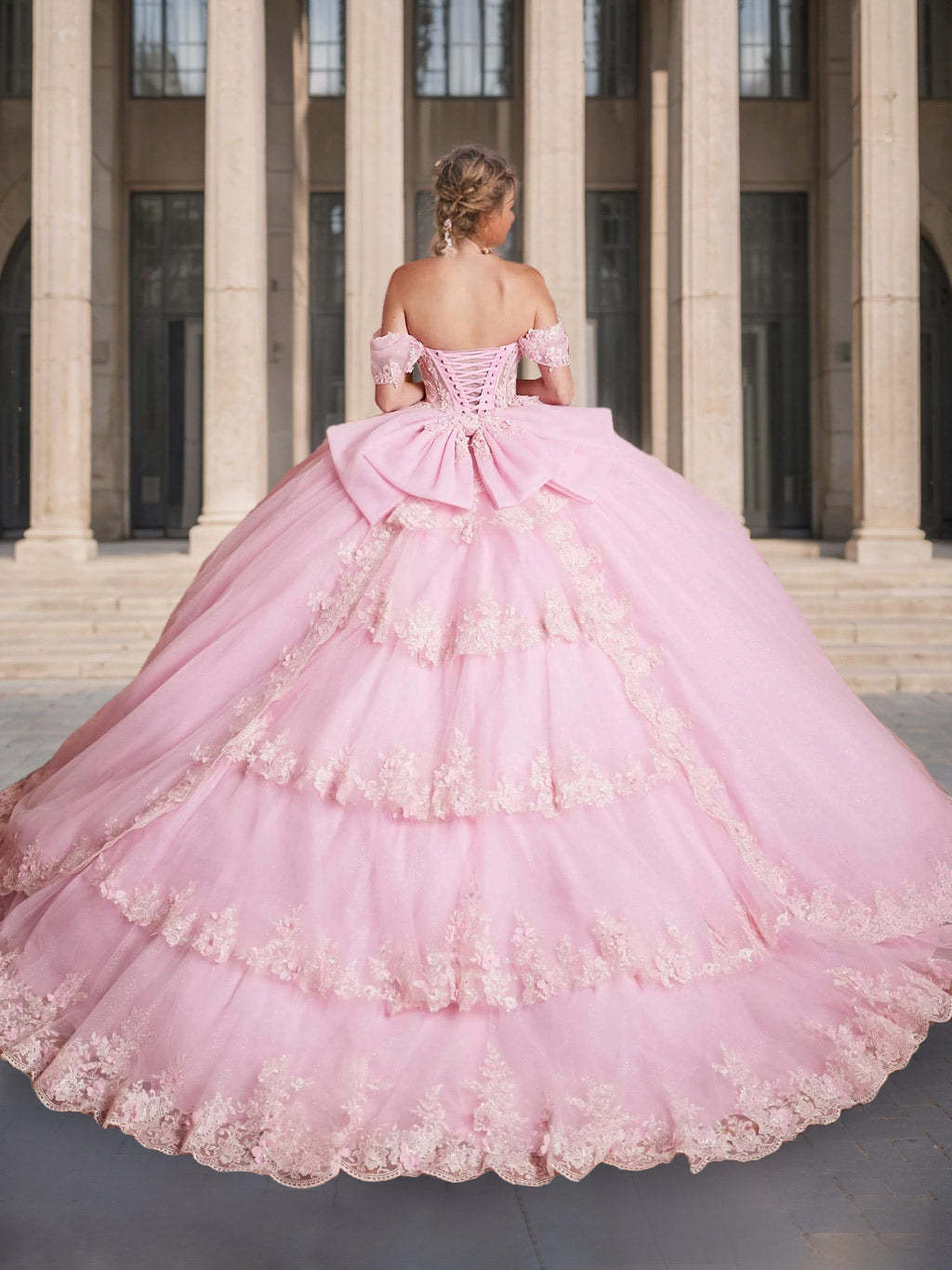 Sweetheart Off-the-Shoulder Ball Gown with Lace Appliques & Beads Sleeveless Floor-length Prom Dress