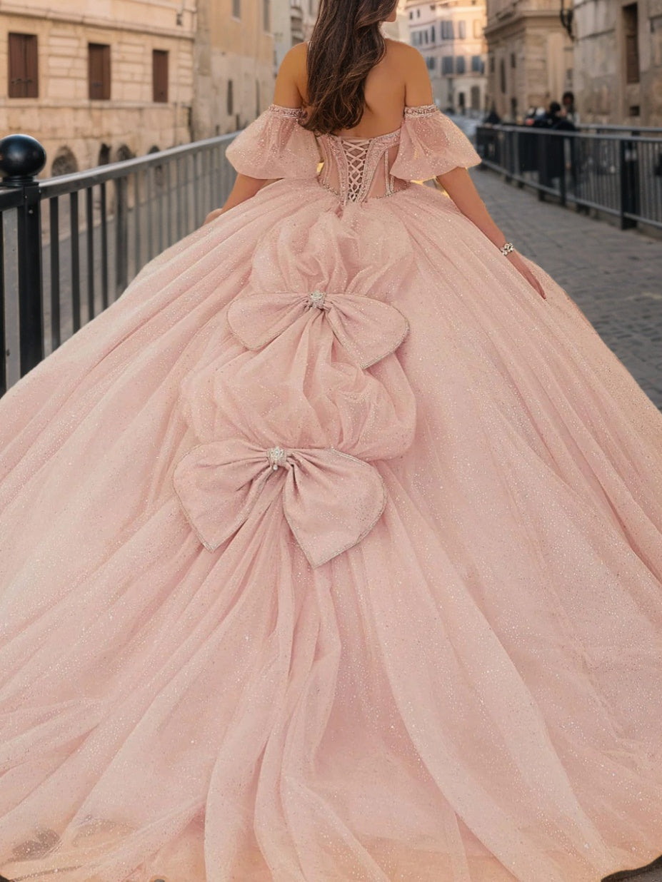 Sweetheart Strapless Ball Gown with Beads and Sequins for Long Prom Evenings