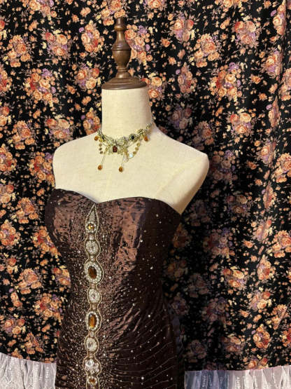 Sweetheart Princess A-Line Prom Dress with Asymmetrical Sleeveless Ruffles & Sequins in Taffeta