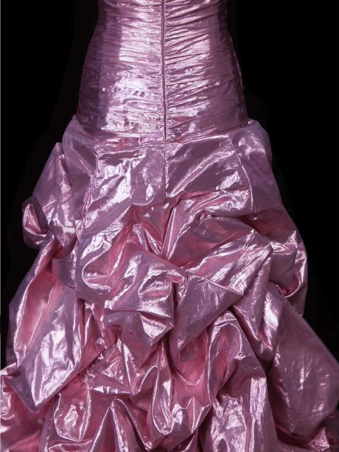 Sweetheart Princess A-Line Sleeveless Floor-Length Taffeta Prom Dress with Ruched Sequins