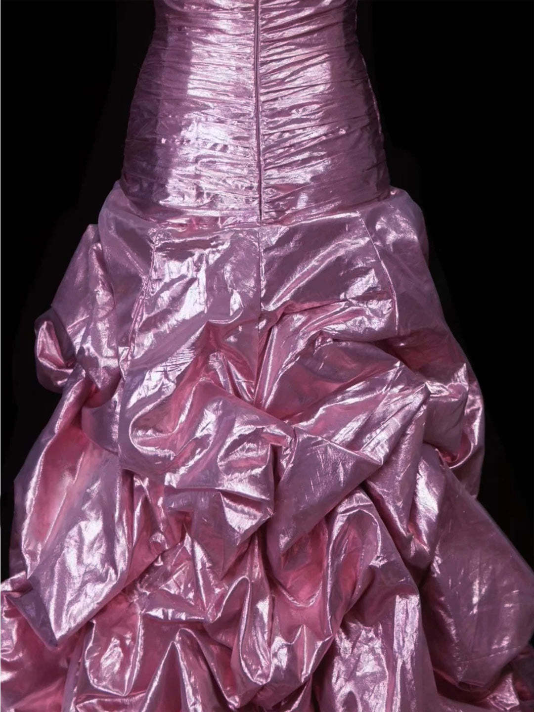 Sweetheart Princess A-Line Sleeveless Floor-Length Taffeta Prom Dress with Ruched Sequins