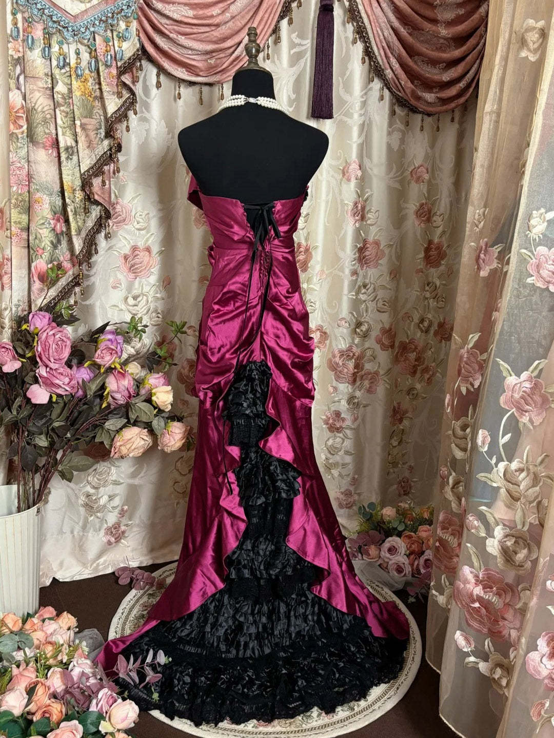 Asymmetrical Sleeveless Floor-Length Taffeta Prom Dress with Ruffled Sheath/Column Design