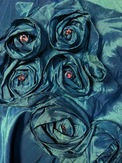 Sweetheart Princess A-Line Floor-Length Sleeveless Prom Dress in Taffeta with Flowers & Sequins