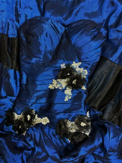 Sweetheart Princess A-Line Sleeveless Floor-Length Floral Taffeta Prom Dress with Ruffles Appliques & Lace-BMbridal.UK