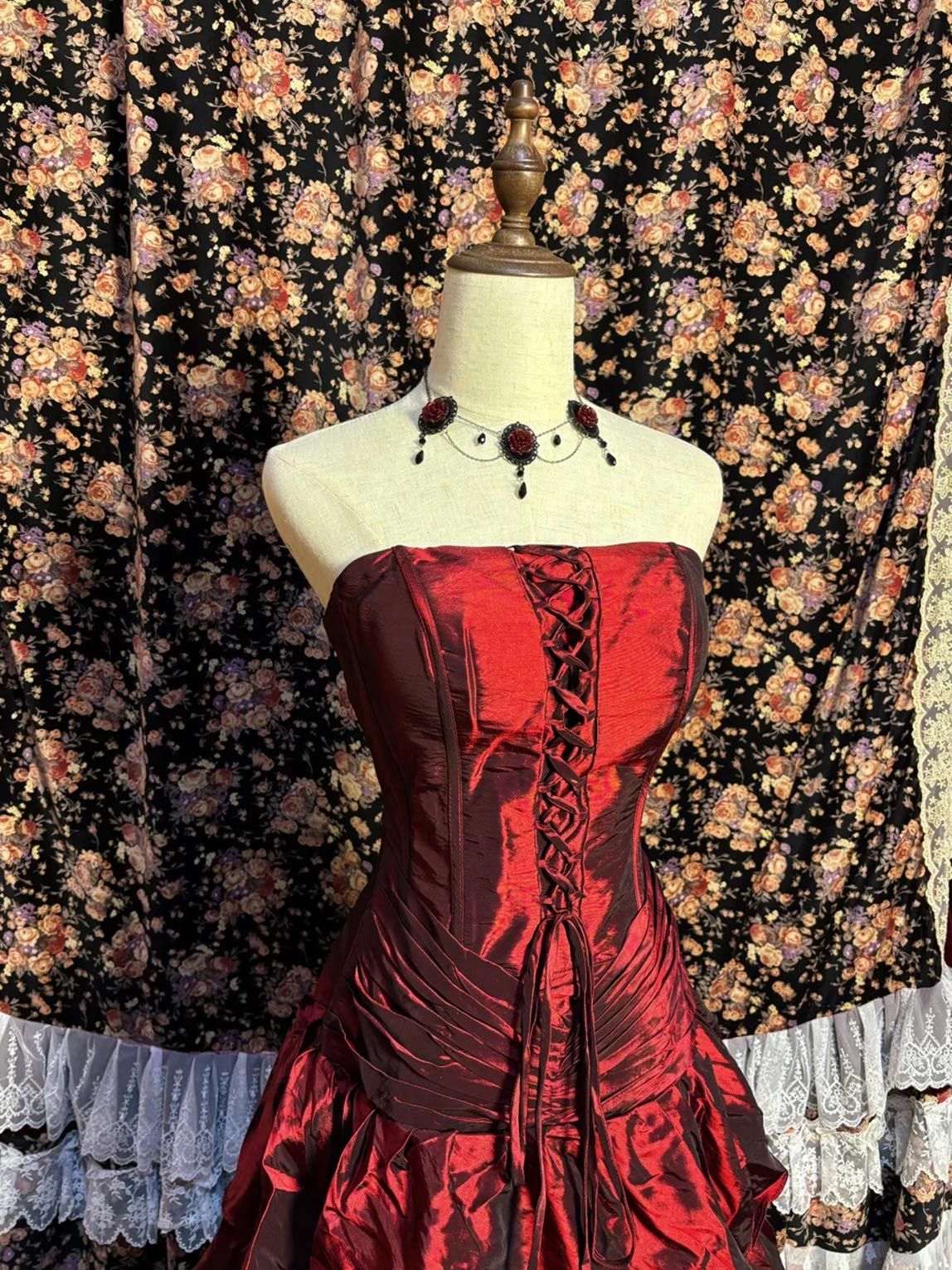 Strapless Sleeveless A-Line Princess Prom Dress in Taffeta with Ruffles Floor-Length