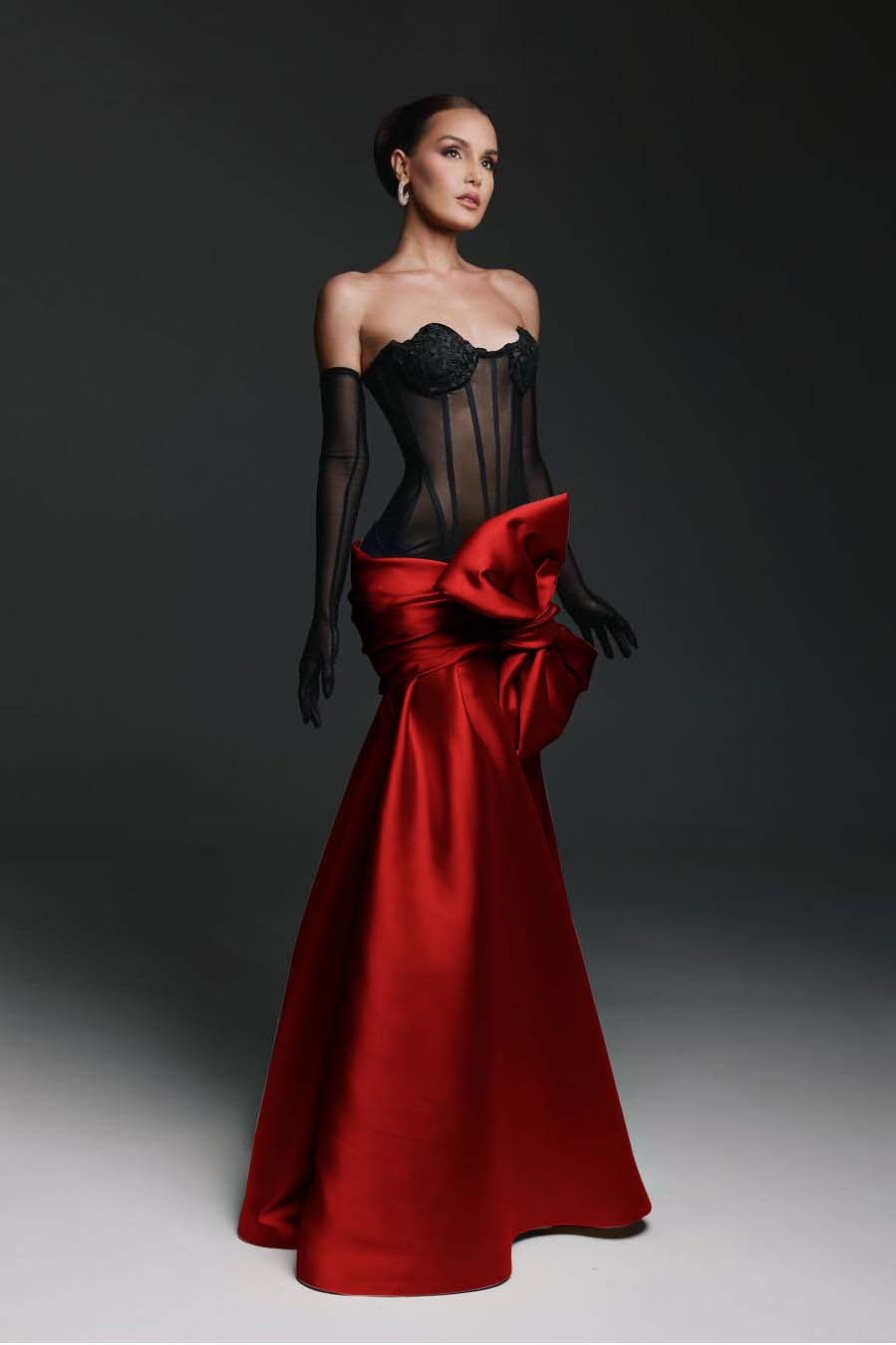 Strapless Sweetheart Sleeveless Long Mermaid Prom Dress With Gloves