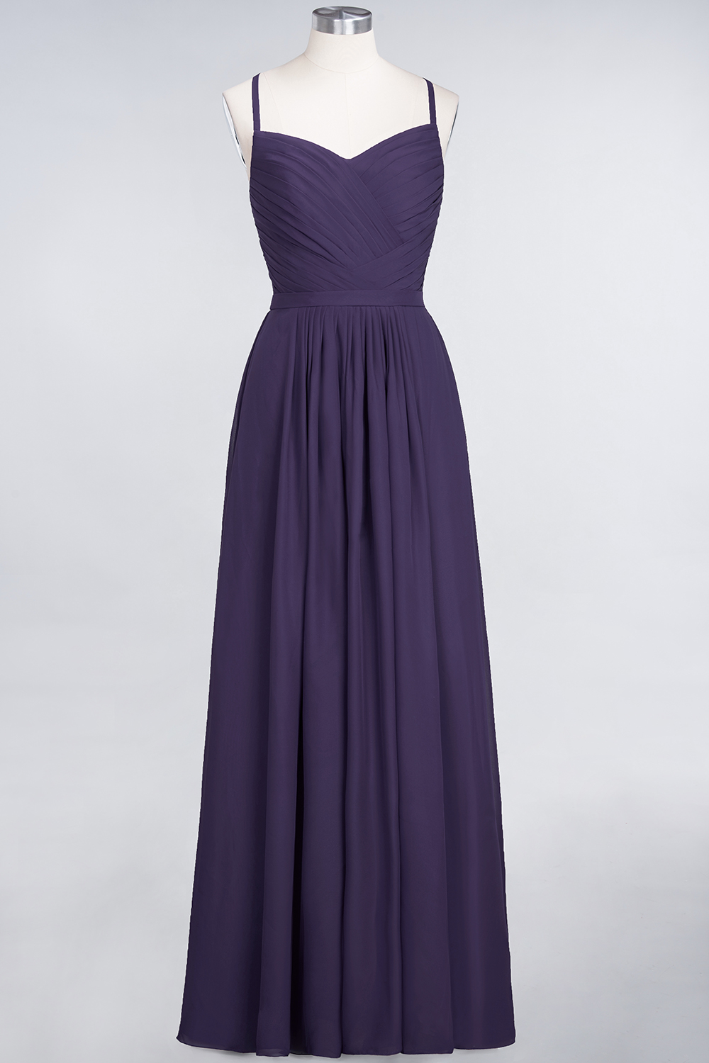 BMbridal Glamorous Spaghetti Straps Sweetheart Ruffle Chiffon Bridesmaid Dress Online-BMbridal