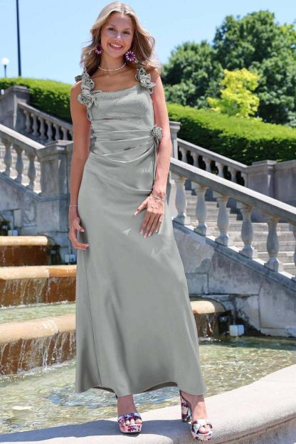 Charming Sleeveless Straps Mermaid Long Prom Dress With Pleated