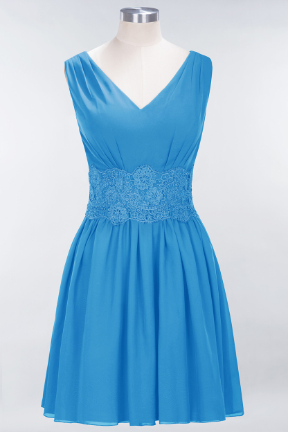BMbridal Pretty V-Neck Short Sleeveless Lace Bridesmaid Dresses Online-BMbridal