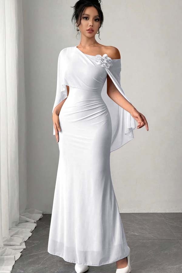 Chic Sleeveless Mermaid Long Prom Dress With Pleated Appliques