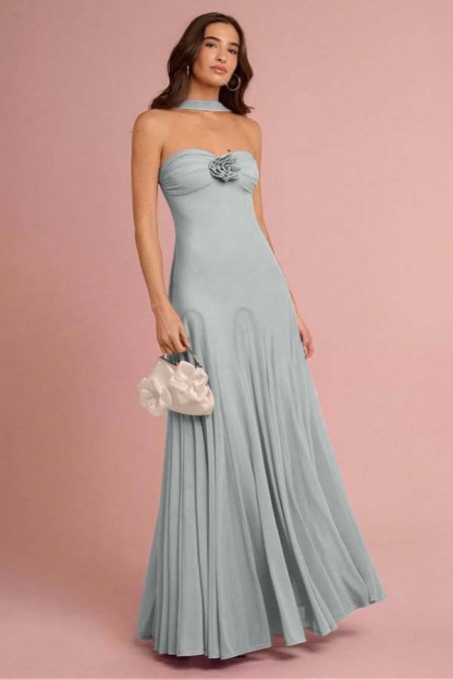 Sweetheart Strapless Sleeveless Long Prom Dress With Ruffles
