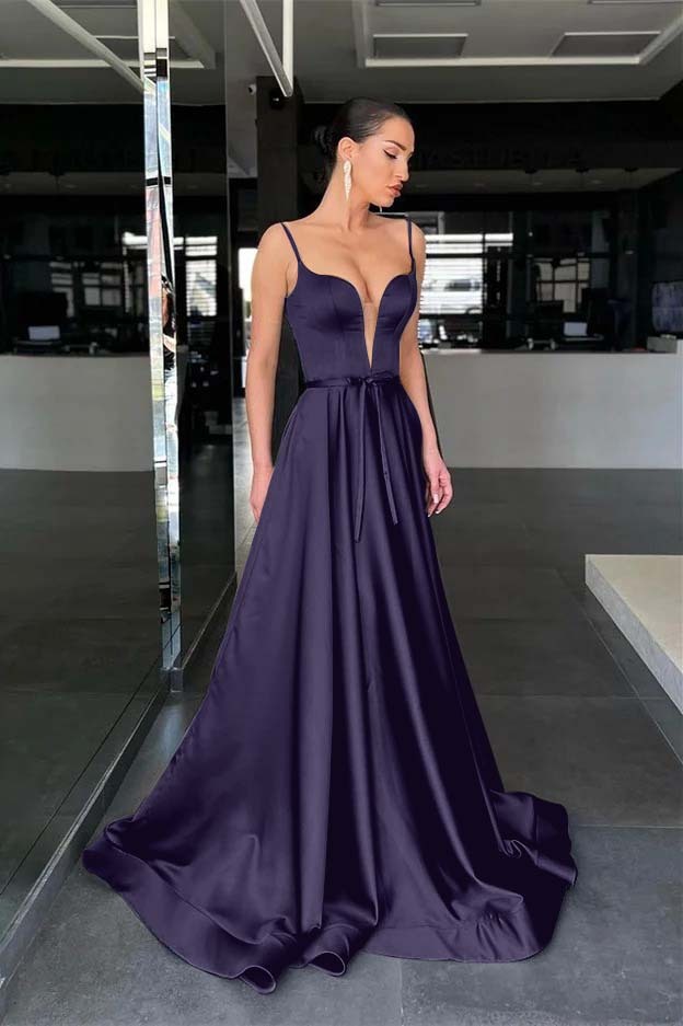 Charming Sage Spaghetti Strap Sleeveless A Line Prom Dress Long With Belt
