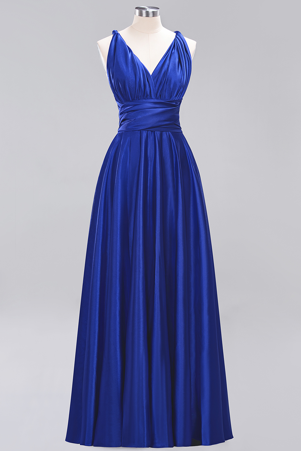 BMbridal Chic Burgundy Satin Long Bridesmaid Dresses With One Shoulder-BMbridal