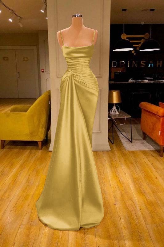 Cabernet Spaghetti Strap Sleeveless Pleated Prom Dress Mermaid With Ruffles