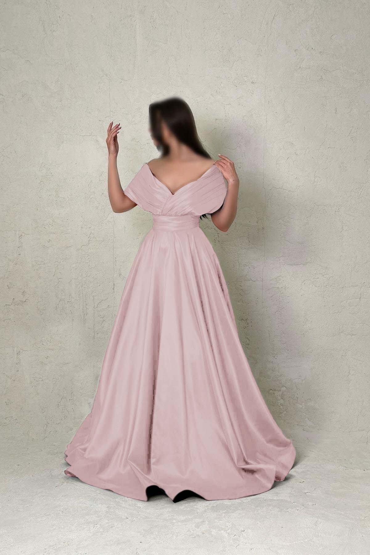 Off the Shoulder Sleeveless A Line Long Prom Dress With Pleated