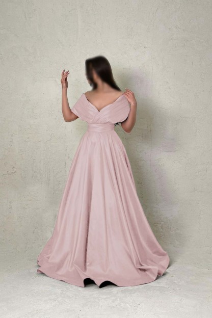 Off the Shoulder Sleeveless A Line Long Prom Dress With Pleated