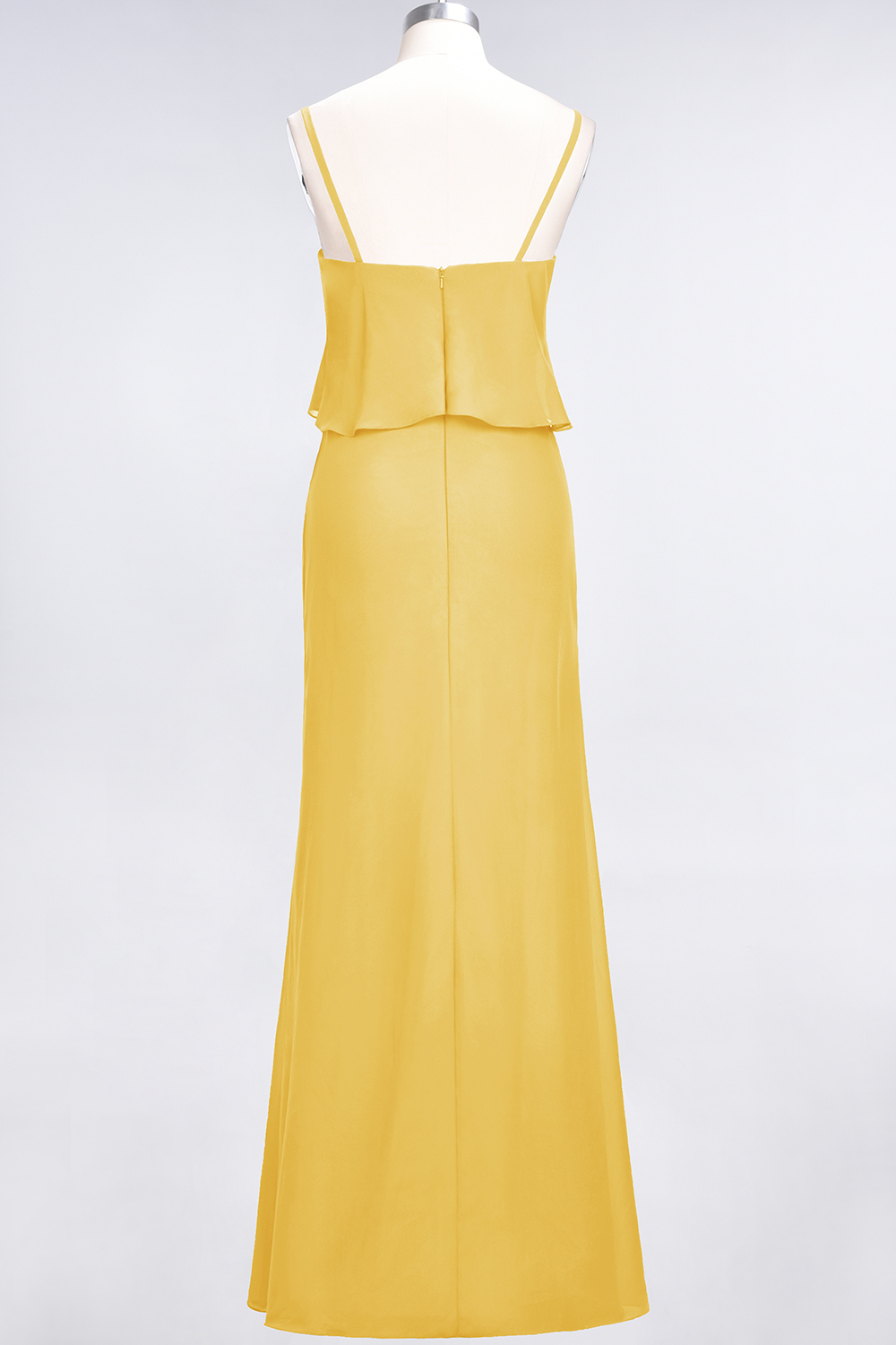 BMbridal Affordable Spaghetti-Straps V-Neck Burgundy Chiffon Bridesmaid Dresses-BMbridal