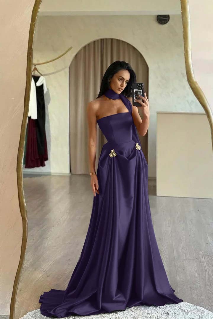 Strapless Sleeveless A Line Long Prom Dress With Ruffles Beading