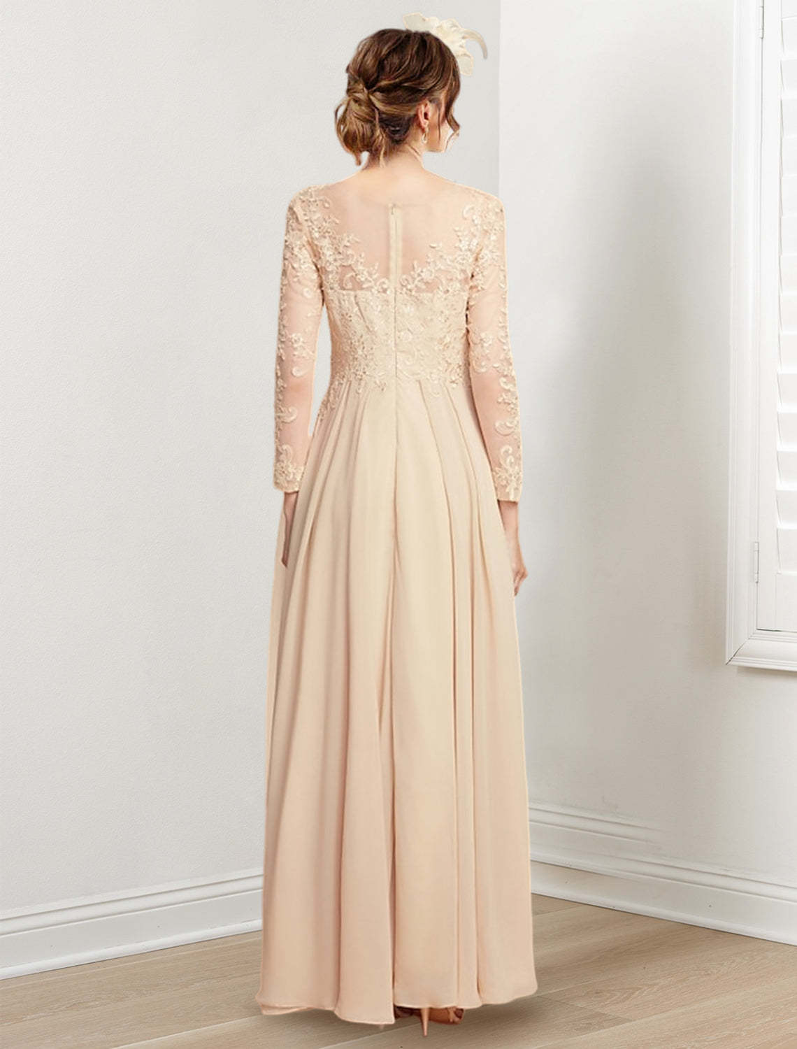 Jewel Neck Mother of the Bride A-Line Princess Dresses