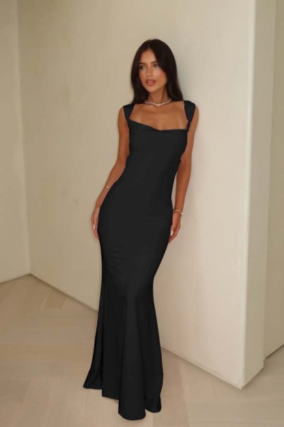 Stunning Straps Sleeveless Long Mermaid Prom Dress With Pleated