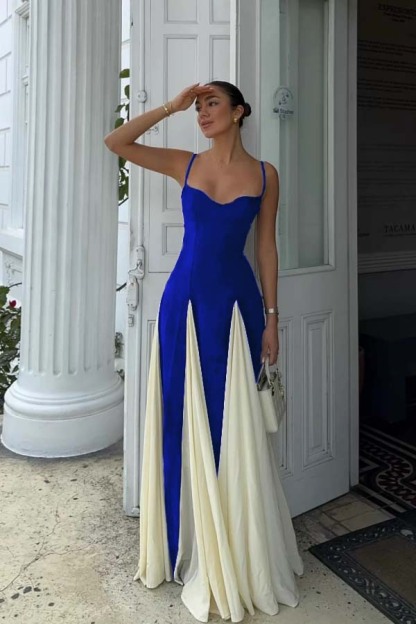 Sweetheart Spaghetti Strap Sleeveless Long Prom Dress With Ruffles