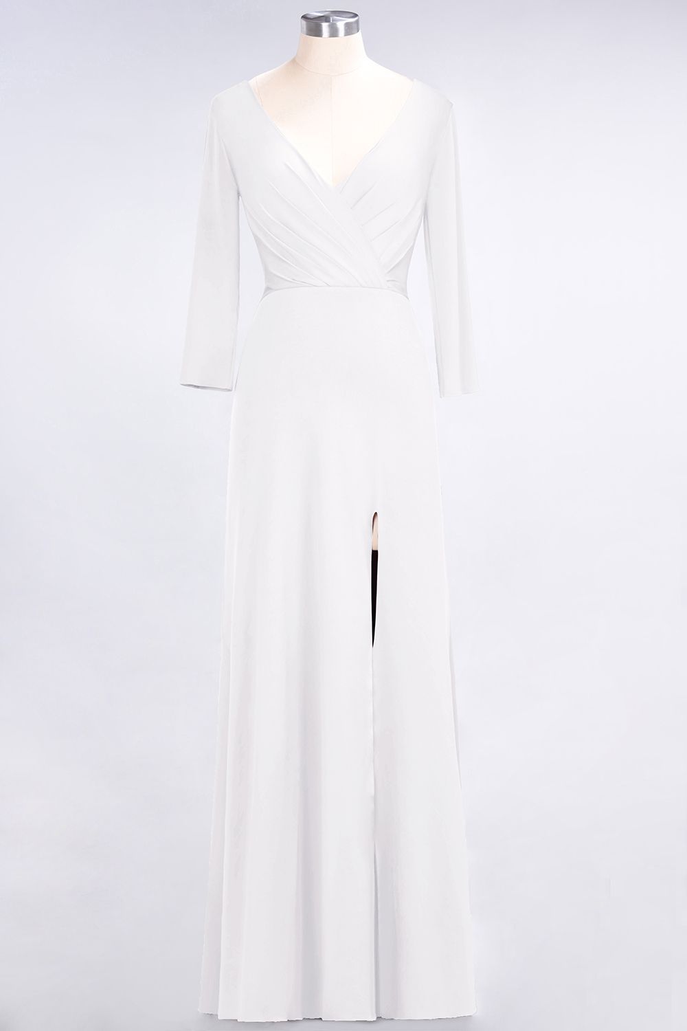 BMbridal Popular Spandex Long-Sleeves Burgundy Bridesmaid Dresses with Side-Slit-BMbridal