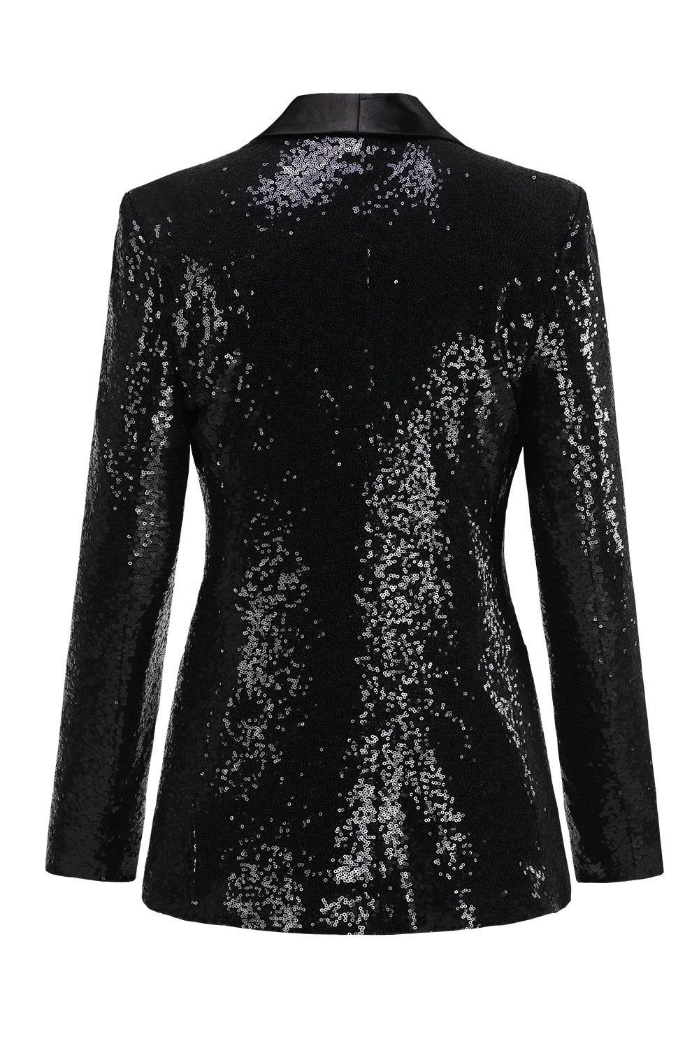 Black Sparkly Prom Blazer for Women Featuring Fringes