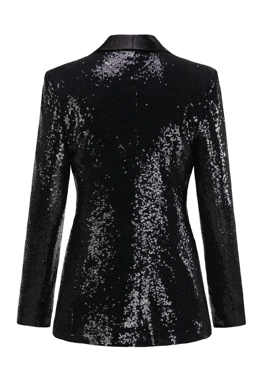 Black Sparkly Prom Blazer for Women Featuring Fringes