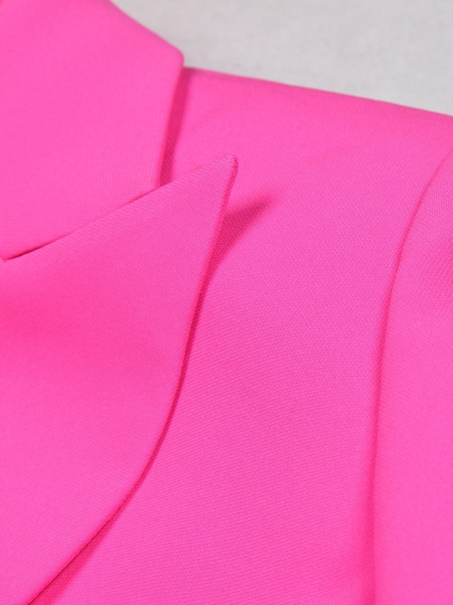 3-Piece Fuchsia Double-Breasted Suit for Women's Prom