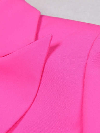 3-Piece Fuchsia Double-Breasted Suit for Women's Prom