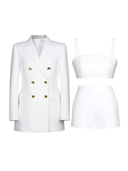 3-Piece Fuchsia Double-Breasted Suit for Women's Prom