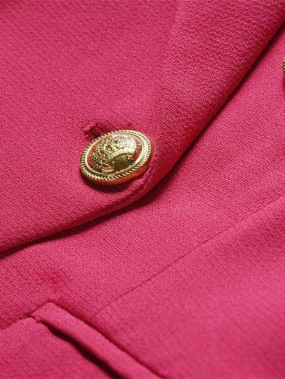 Double Breasted Peak Lapel Blazer For Women