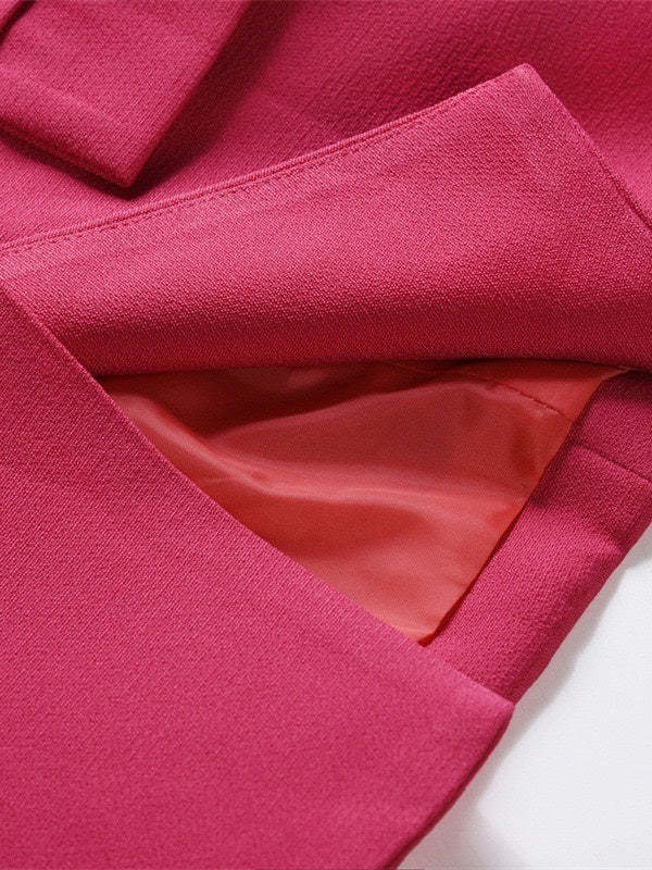 Double Breasted Peak Lapel Blazer For Women