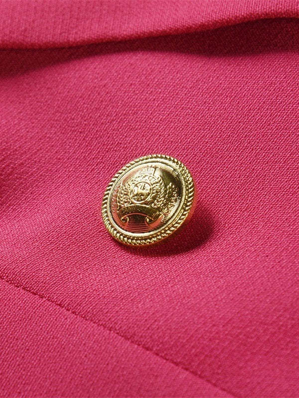 Double Breasted Peak Lapel Blazer For Women