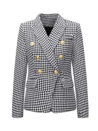 Double Breasted Peak Lapel Blazer For Women