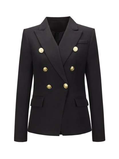 Double Breasted Peak Lapel Blazer For Women