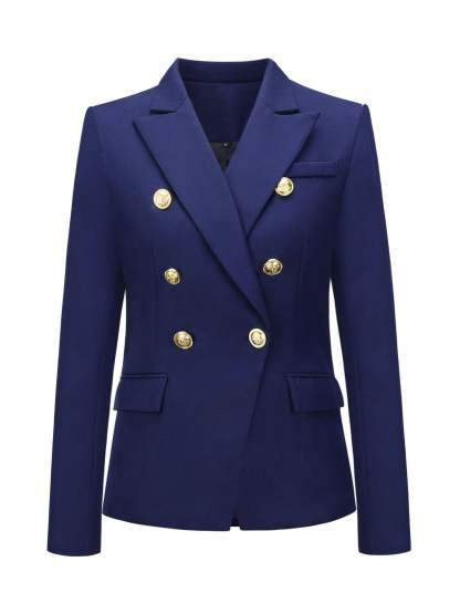 Double Breasted Peak Lapel Blazer For Women