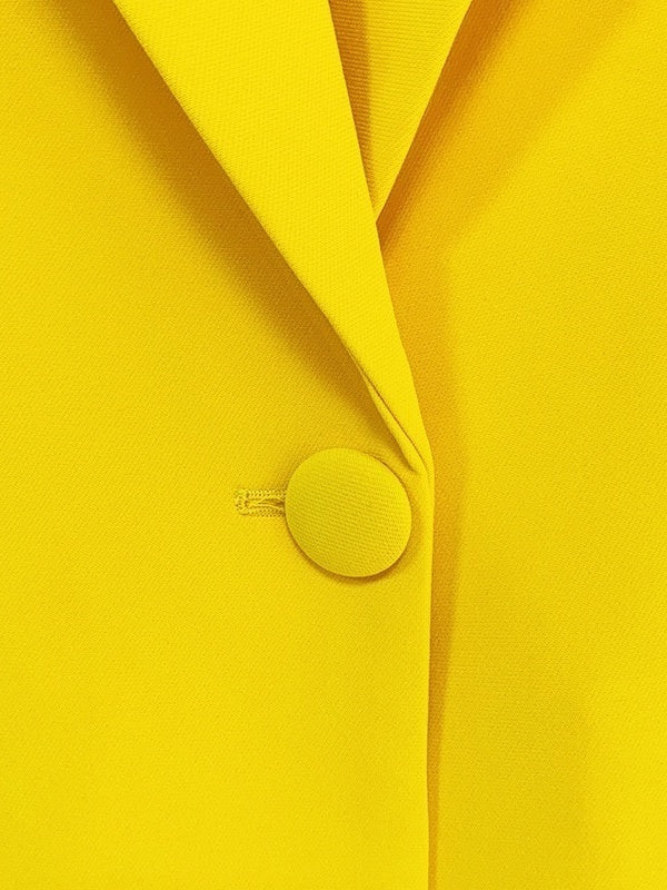 Two-Piece Suit for Women with Single-Breasted Button and Peak Lapel