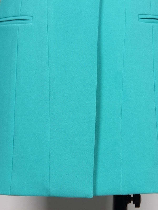 Single-Breasted Button Blazer for Women with Peak Lapel and Long Sleeves