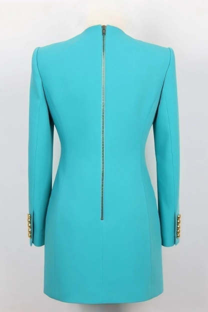 Single-Breasted Button Blazer for Women with Peak Lapel and Long Sleeves