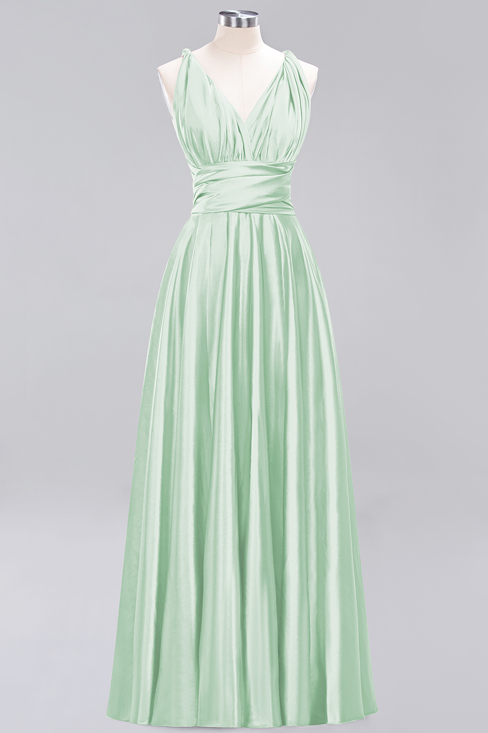 BMbridal Chic Burgundy Satin Long Bridesmaid Dresses With One Shoulder-BMbridal