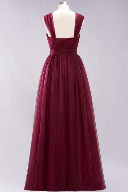 BMbridal Gorgeous Sweetheart Straps Ruffle Burgundy Bridesmaid Dresses Online-BMbridal