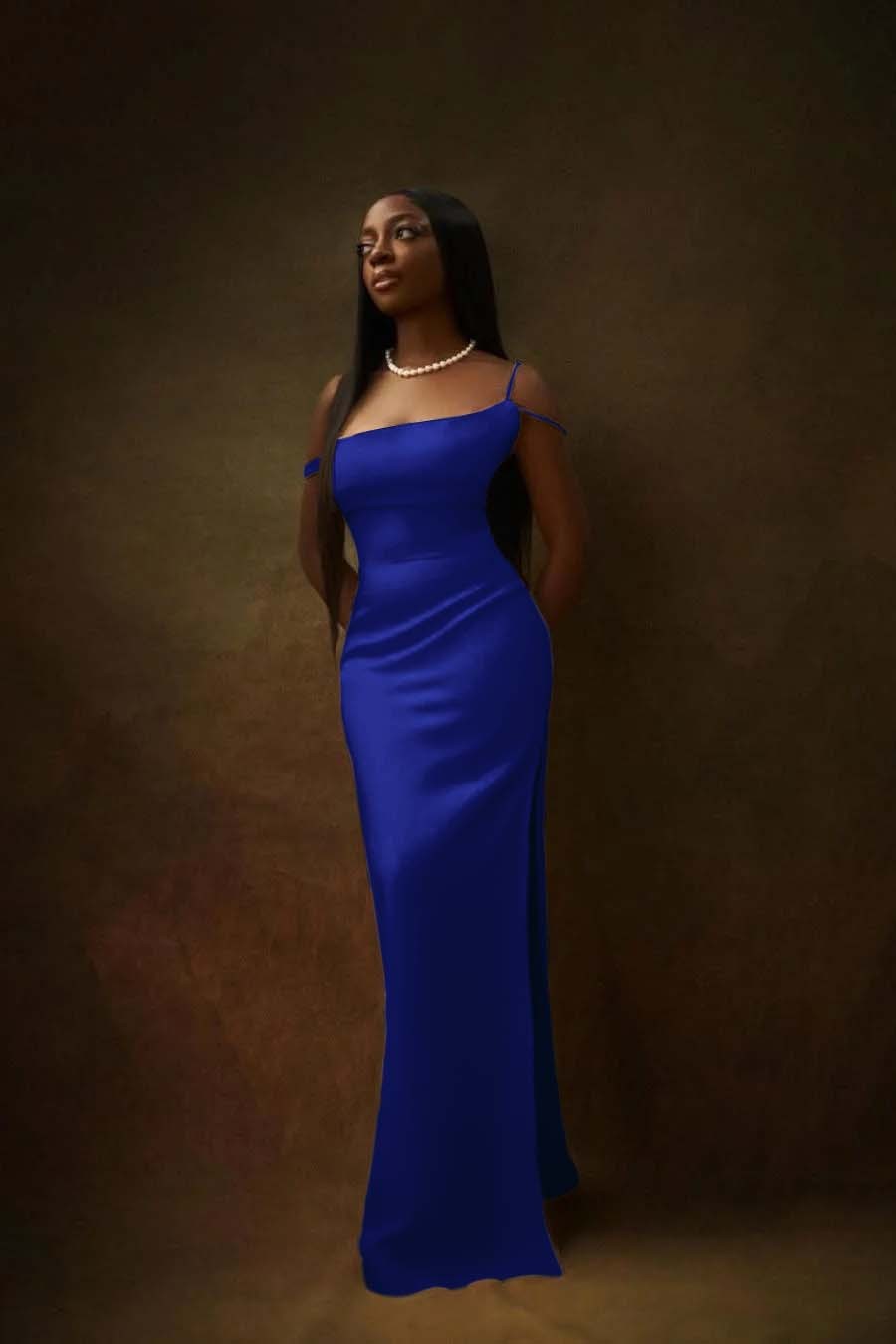 One Shoulder Sleeveless Split Long Prom Dress With Pleated Beading