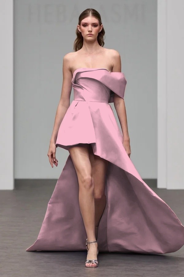 One Shoulder Sleeveless A Line Short Prom Dress With Pleated