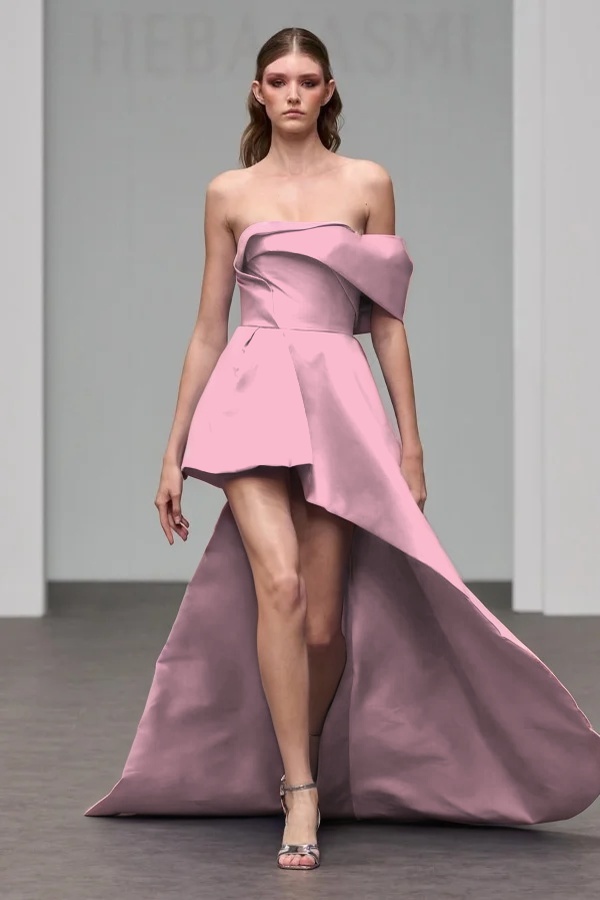 One Shoulder Sleeveless A Line Short Prom Dress With Pleated