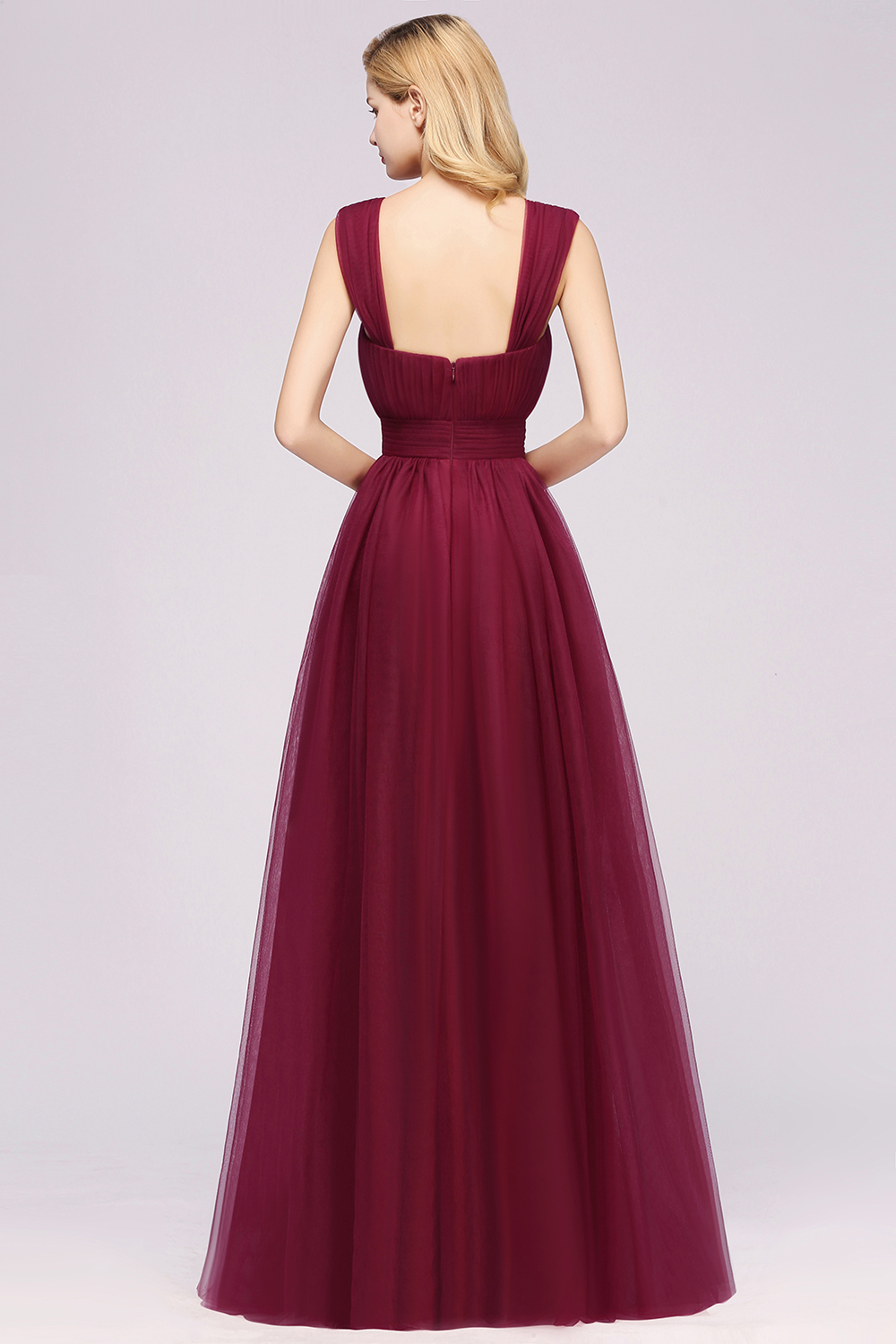 BMbridal Gorgeous Sweetheart Straps Ruffle Burgundy Bridesmaid Dresses Online-BMbridal