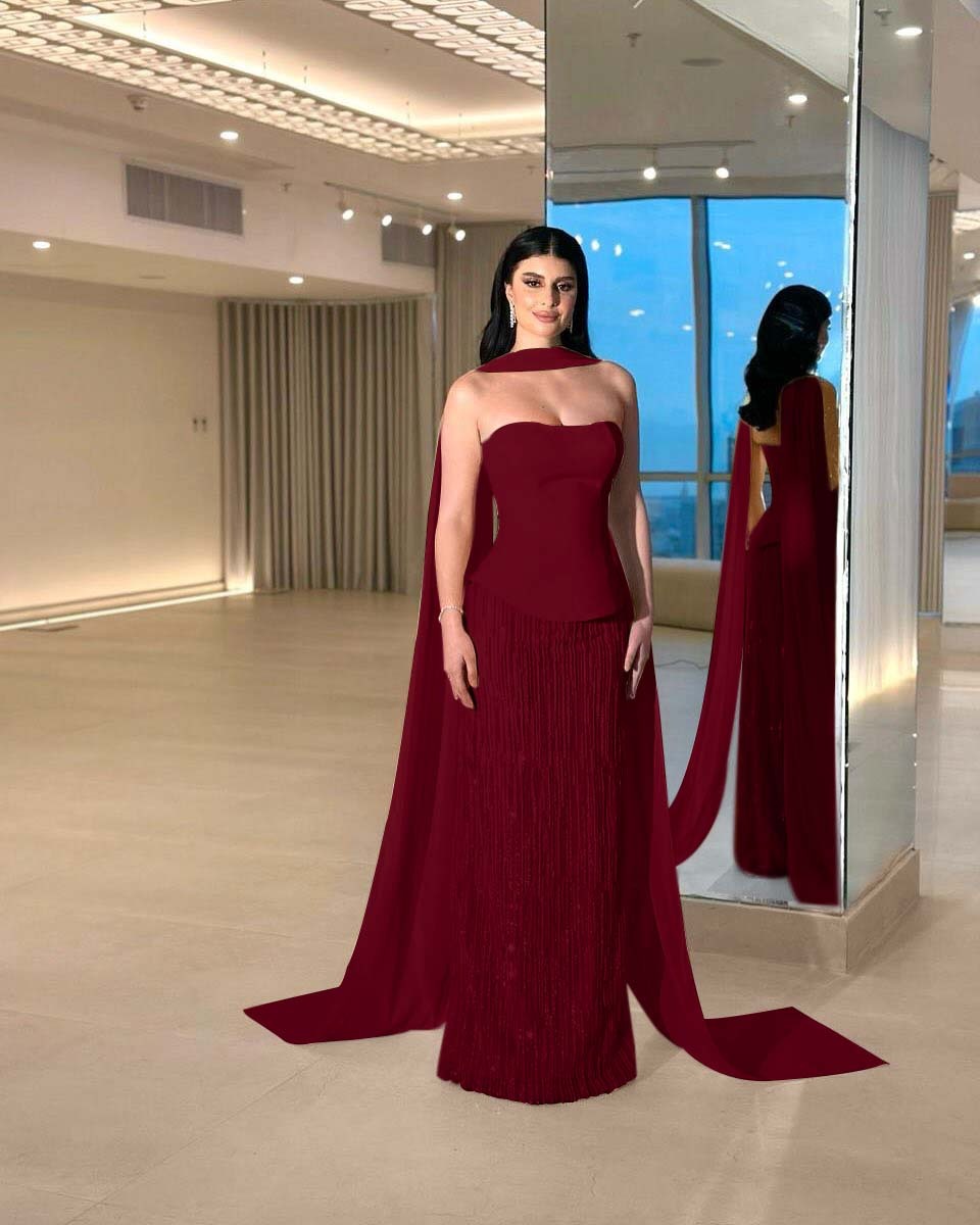 Charming Strapless Sleeveless Long Prom Dress With Beading Pleated