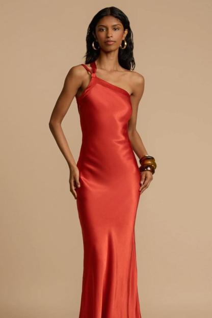 One Shoulder Sleeveless Backless Long Prom Dress With Ruffles