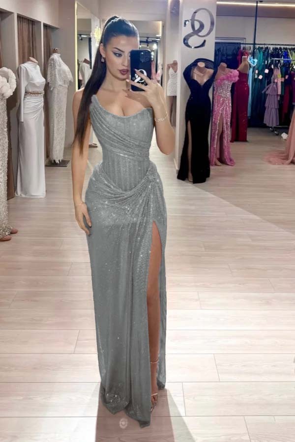 Strapless Sleeveless Mermaid Long Prom Dress With High Split
