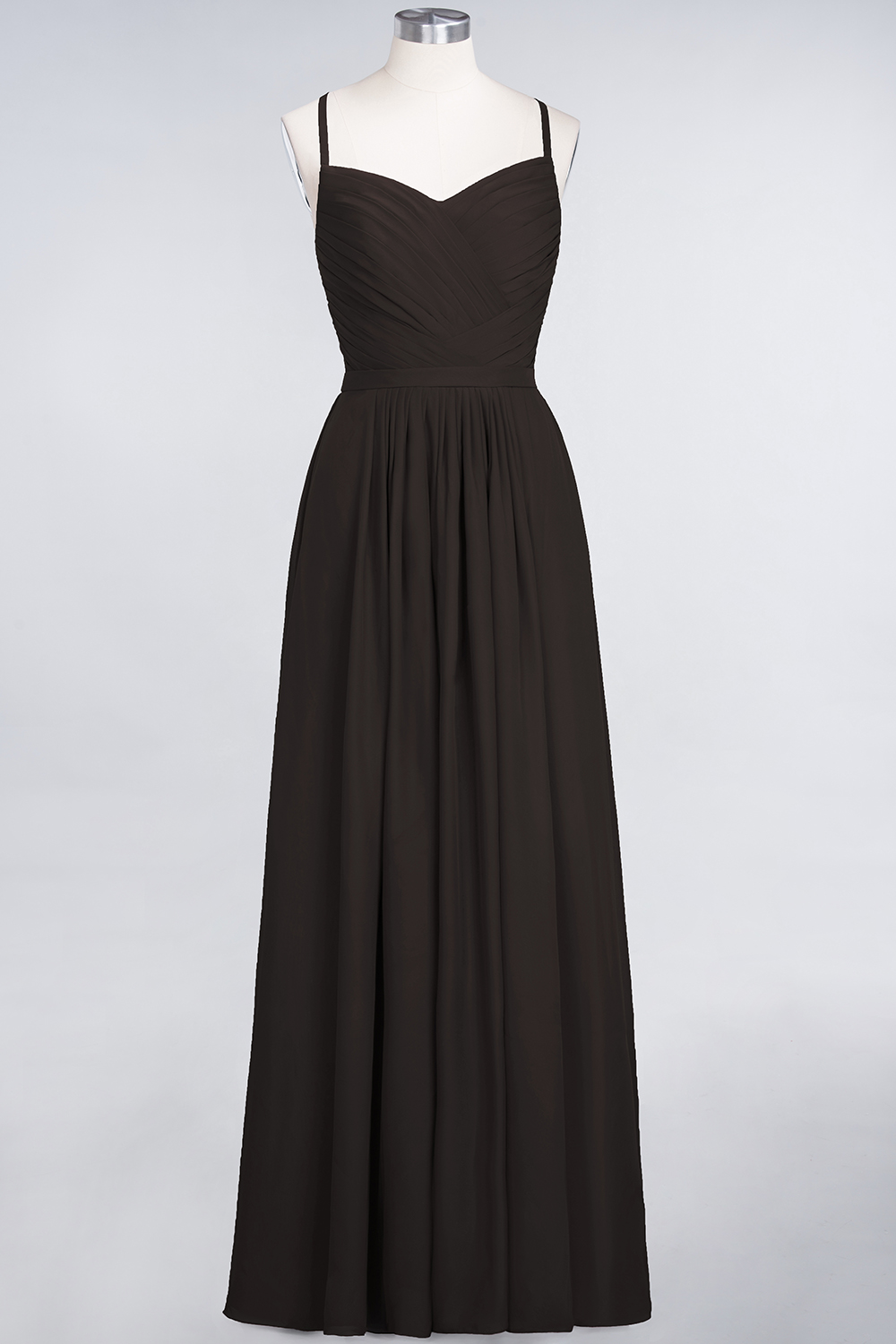 BMbridal Glamorous Spaghetti Straps Sweetheart Ruffle Chiffon Bridesmaid Dress Online-BMbridal